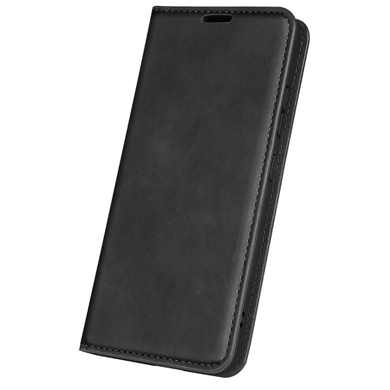 Capa De Celular Para Oppo Find X5 Flip Efeito Couro Macio Seda