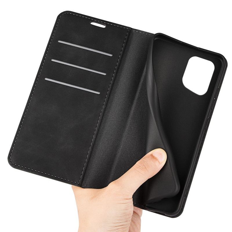 Capa De Celular Para Oppo Find X5 Flip Efeito Couro Macio Seda