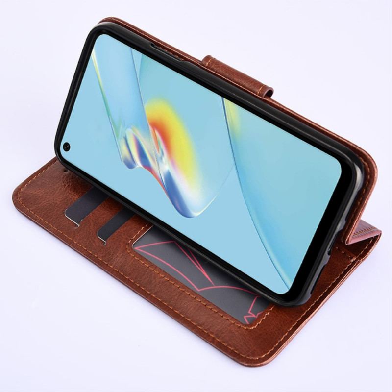 Capa De Couro Para Oppo Find X5 Couro Falso Vintage