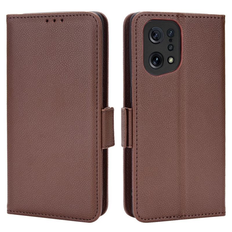 Capa De Couro Para Oppo Find X5 Flip Aba Dupla Novas Cores