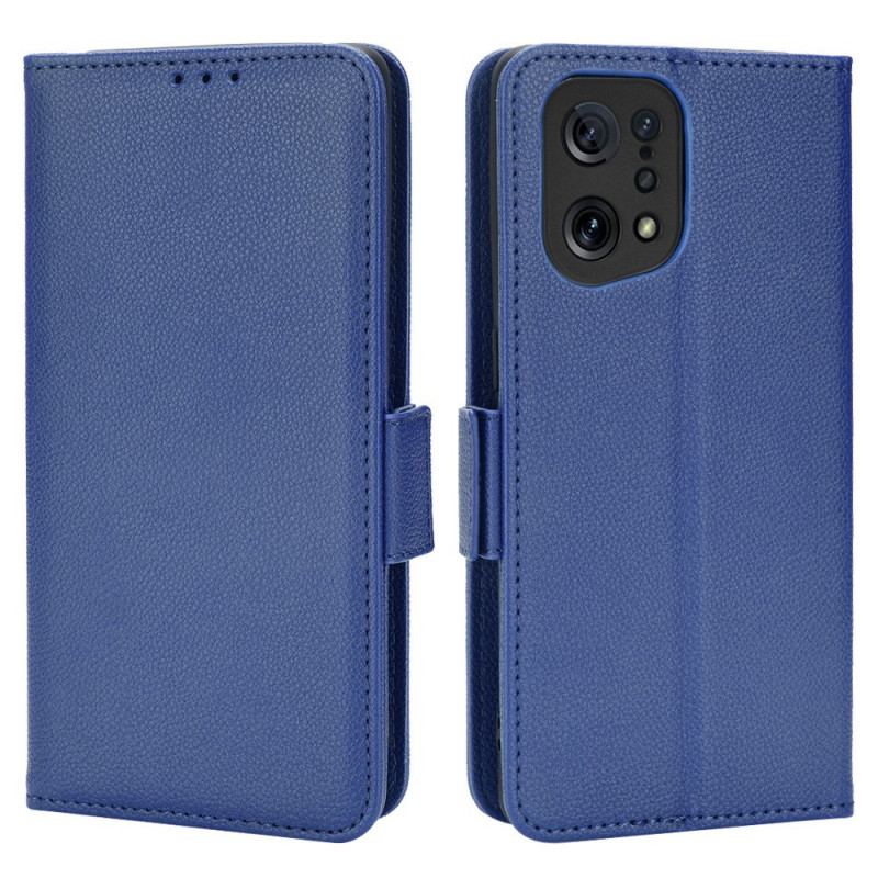 Capa De Couro Para Oppo Find X5 Flip Aba Dupla Novas Cores