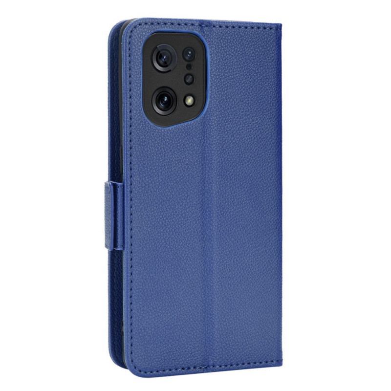 Capa De Couro Para Oppo Find X5 Flip Aba Dupla Novas Cores