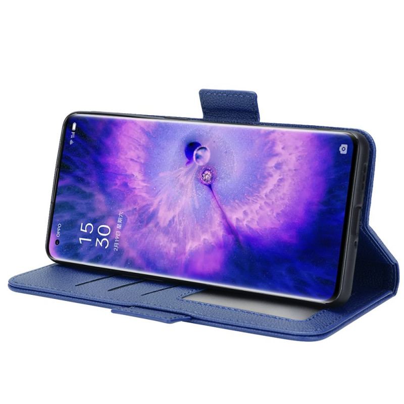 Capa De Couro Para Oppo Find X5 Flip Aba Dupla Novas Cores