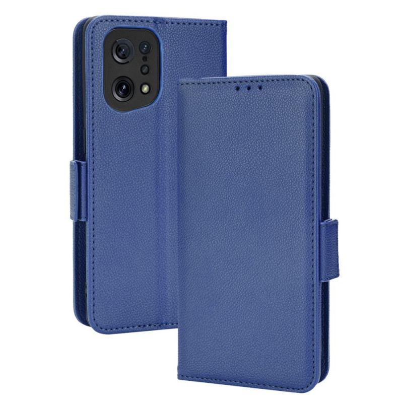 Capa De Couro Para Oppo Find X5 Flip Aba Dupla Novas Cores