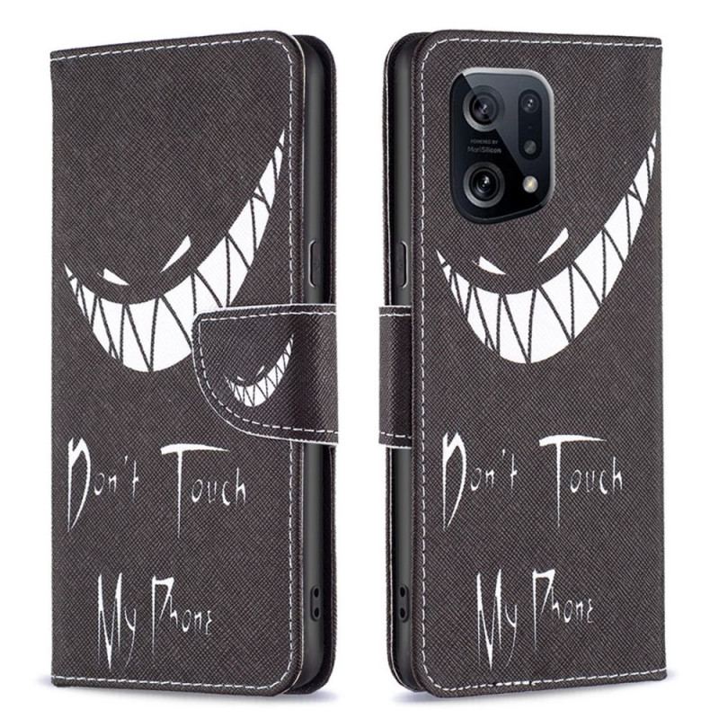 Capa De Couro Para Oppo Find X5 Telefone Do Diabo