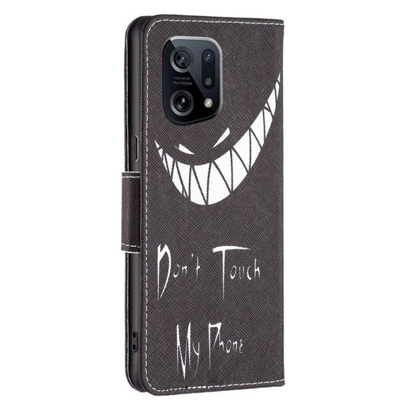 Capa De Couro Para Oppo Find X5 Telefone Do Diabo