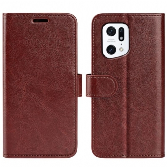 Capa De Couro Para Oppo Find X5 Couro Ultra Sintético