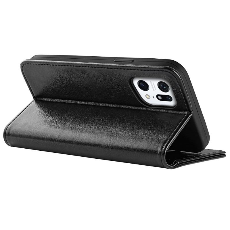 Capa De Couro Para Oppo Find X5 Couro Ultra Sintético