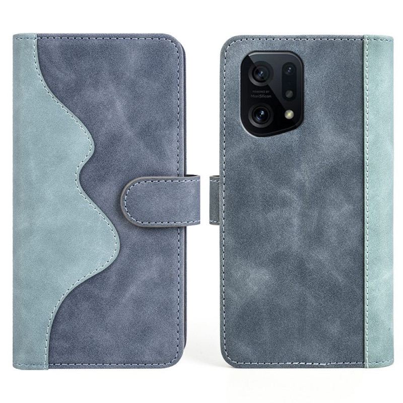 Capa Em Pele Para Oppo Find X5 Padrão Gráfico