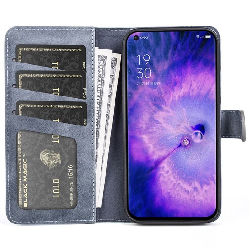 Capa Em Pele Para Oppo Find X5 Padrão Gráfico