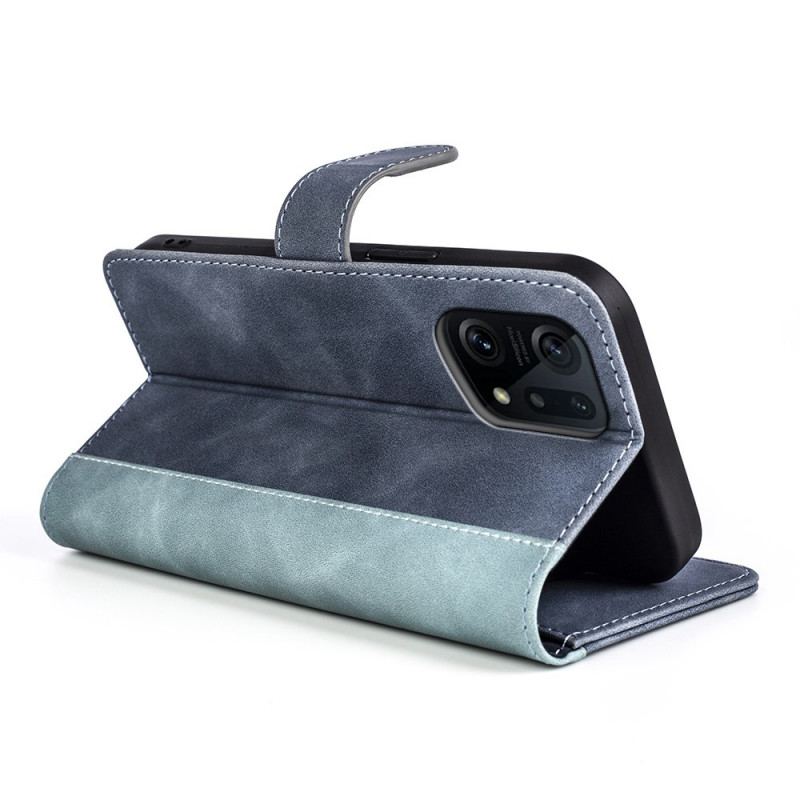 Capa Em Pele Para Oppo Find X5 Padrão Gráfico