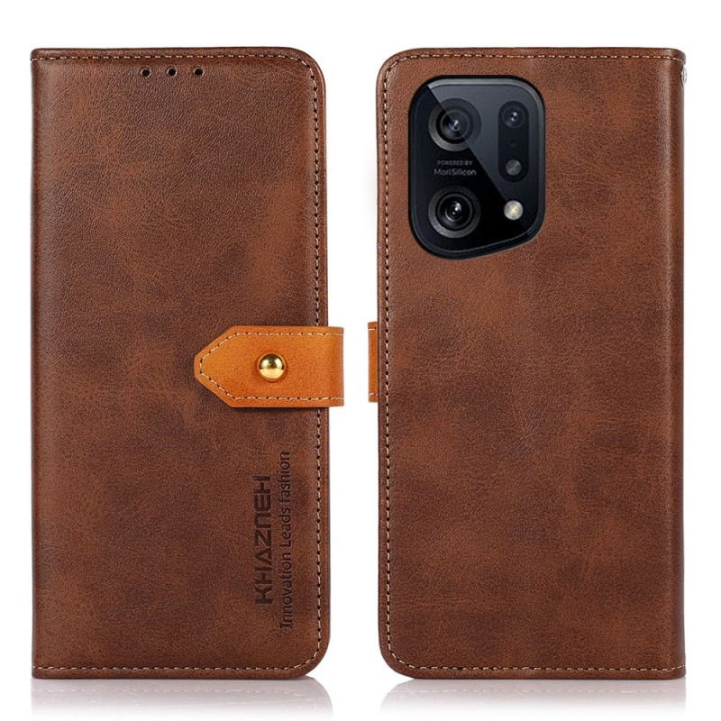 Capa Flip Para Oppo Find X5 Com Alça Khazneh