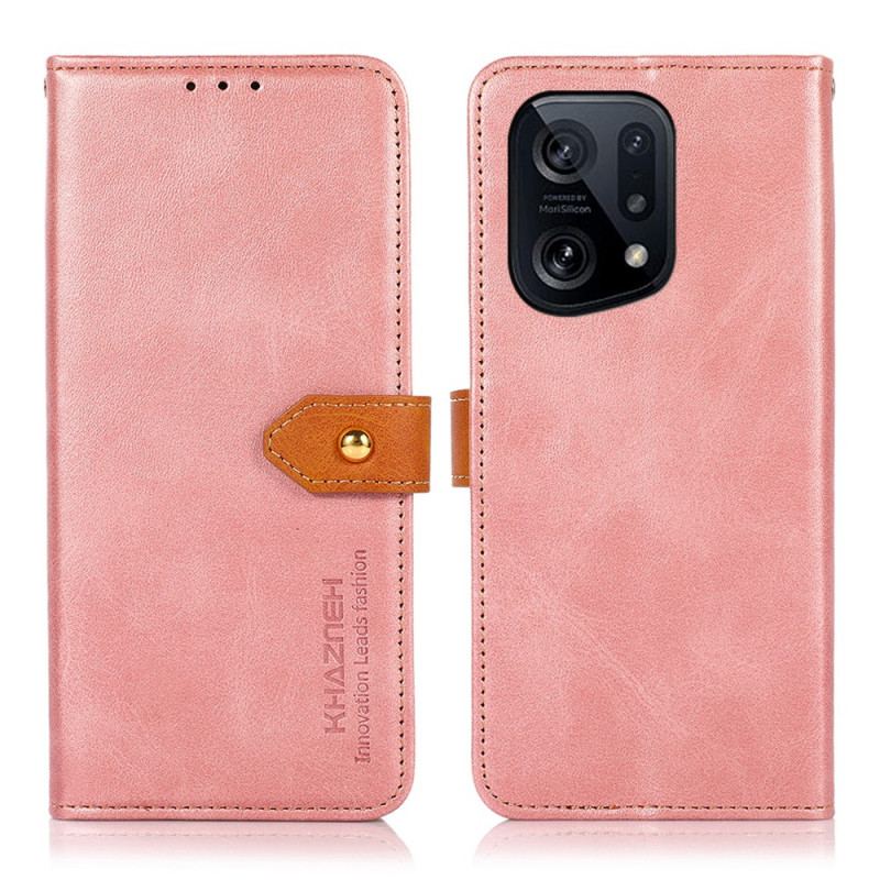 Capa Flip Para Oppo Find X5 Com Alça Khazneh