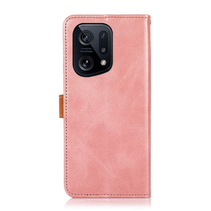 Capa Flip Para Oppo Find X5 Com Alça Khazneh