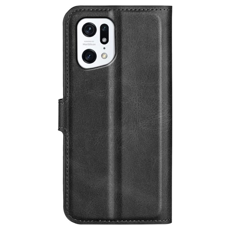 Capa Flip Para Oppo Find X5 Efeito De Couro Extremo Fino