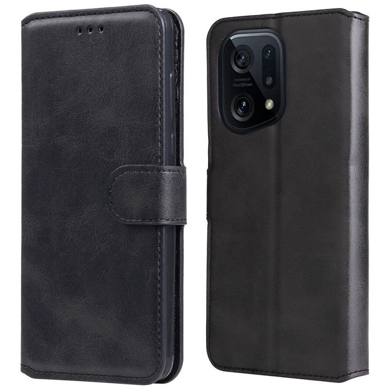 Capa Flip Para Oppo Find X5 Estilo De Couro