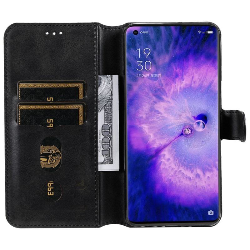 Capa Flip Para Oppo Find X5 Estilo De Couro