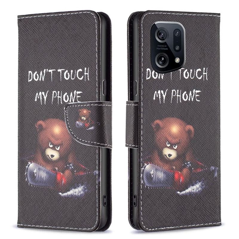 Capa Flip Para Oppo Find X5 Urso Perigoso