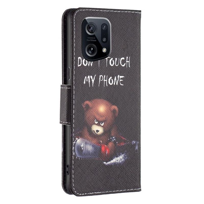 Capa Flip Para Oppo Find X5 Urso Perigoso