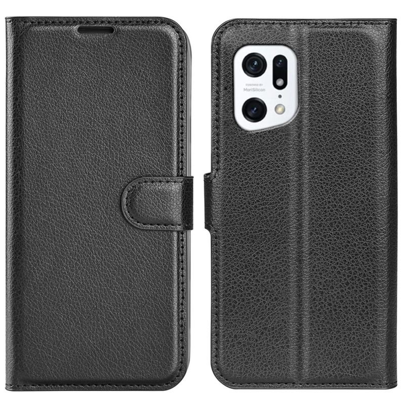 Capa Folio Para Oppo Find X5 Clássico