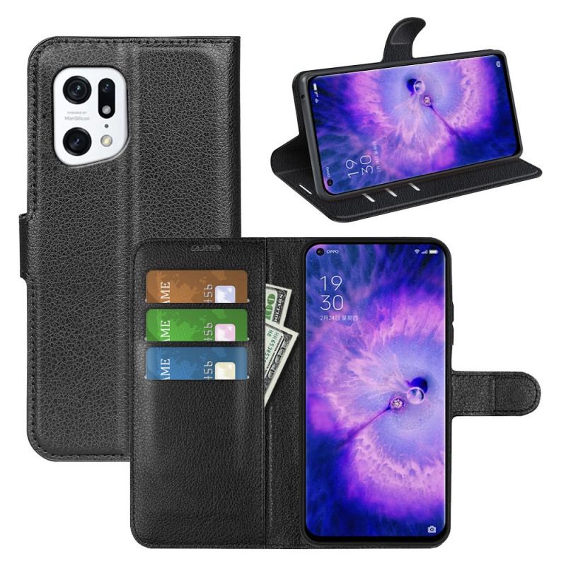 Capa Folio Para Oppo Find X5 Clássico