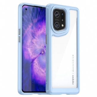 Capa Para Oppo Find X5 Bordas Coloridas Híbridas