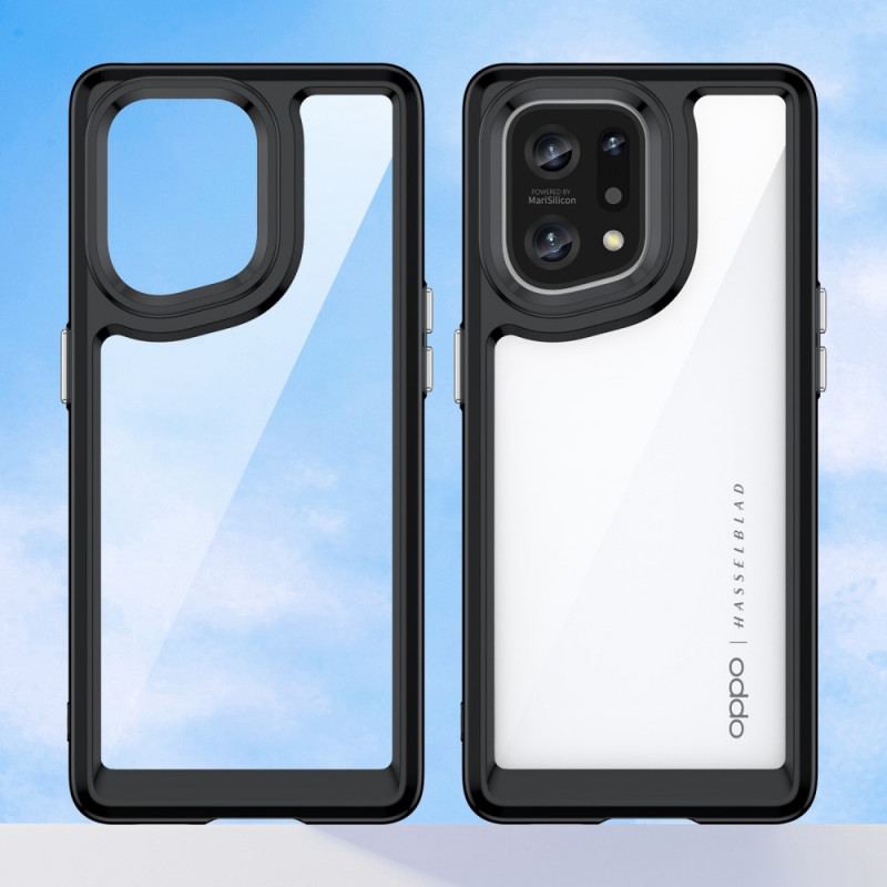 Capa Para Oppo Find X5 Bordas Coloridas Híbridas