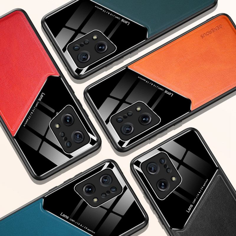 Capa Para Oppo Find X5 Couro Falso Premium