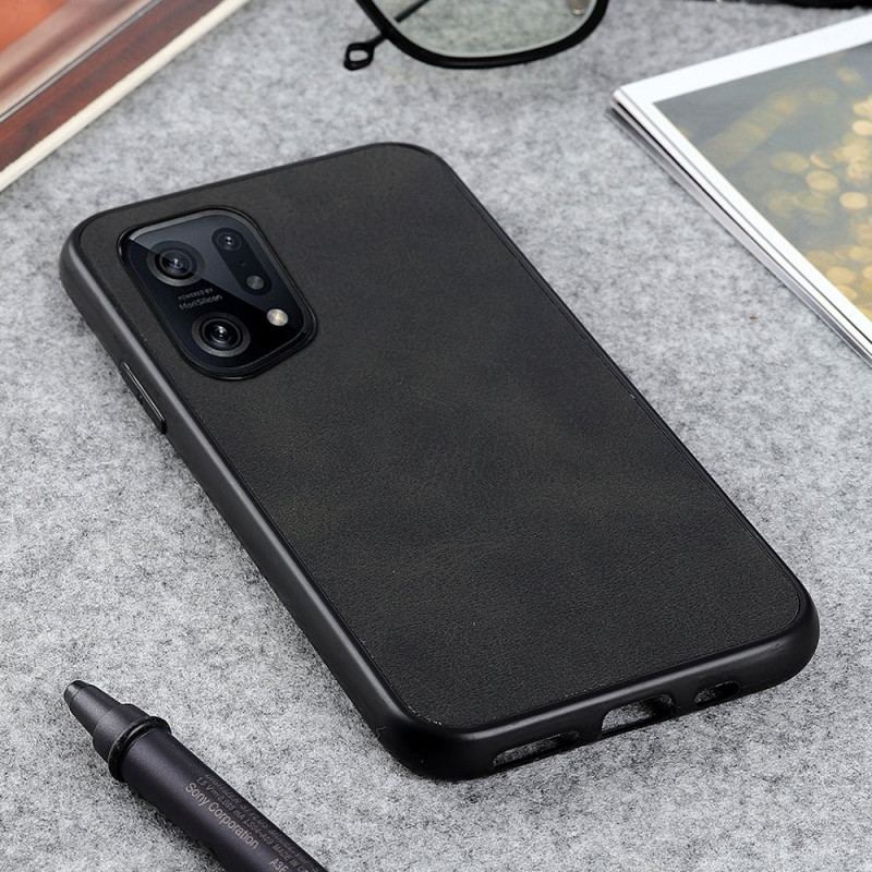 Capa Para Oppo Find X5 Couro Sintético Texturizado