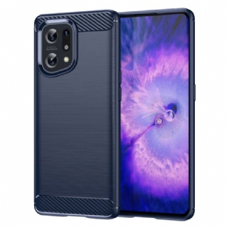 Capa Para Oppo Find X5 Fibra De Carbono Escovada