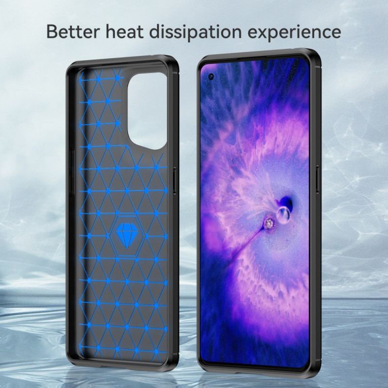 Capa Para Oppo Find X5 Fibra De Carbono Escovada