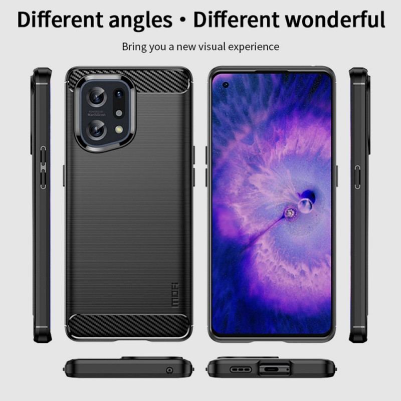 Capa Para Oppo Find X5 Fibra De Carbono Escovada Mofi