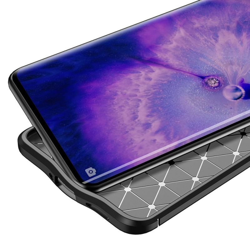 Capa Para Oppo Find X5 Linha Dupla Efeito Couro Litchi