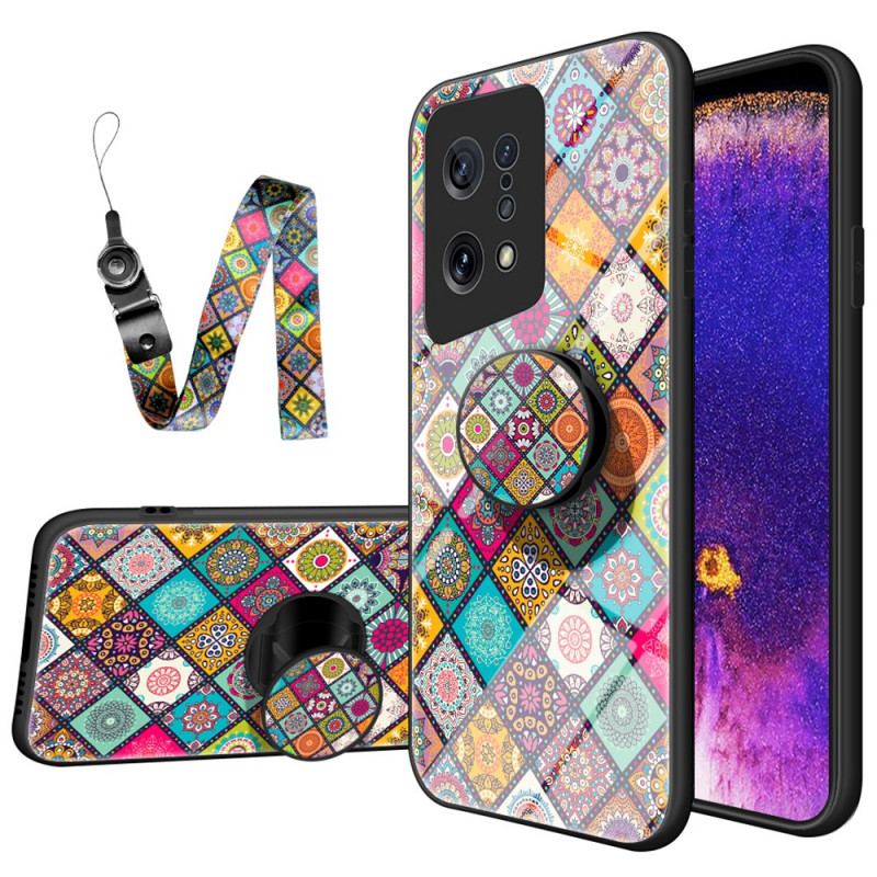 Capa Para Oppo Find X5 Suporte Magnético Patchwork