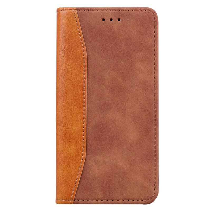 Capa De Celular Para Huawei P Smart 2020 Flip Efeito Couro Empresarial Em Dois Tons