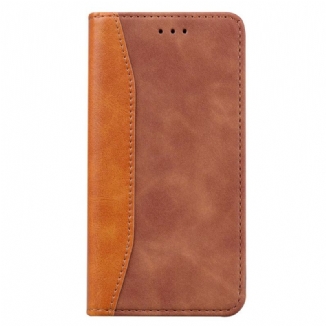 Capa De Celular Para Huawei P Smart 2020 Flip Efeito Couro Empresarial Em Dois Tons