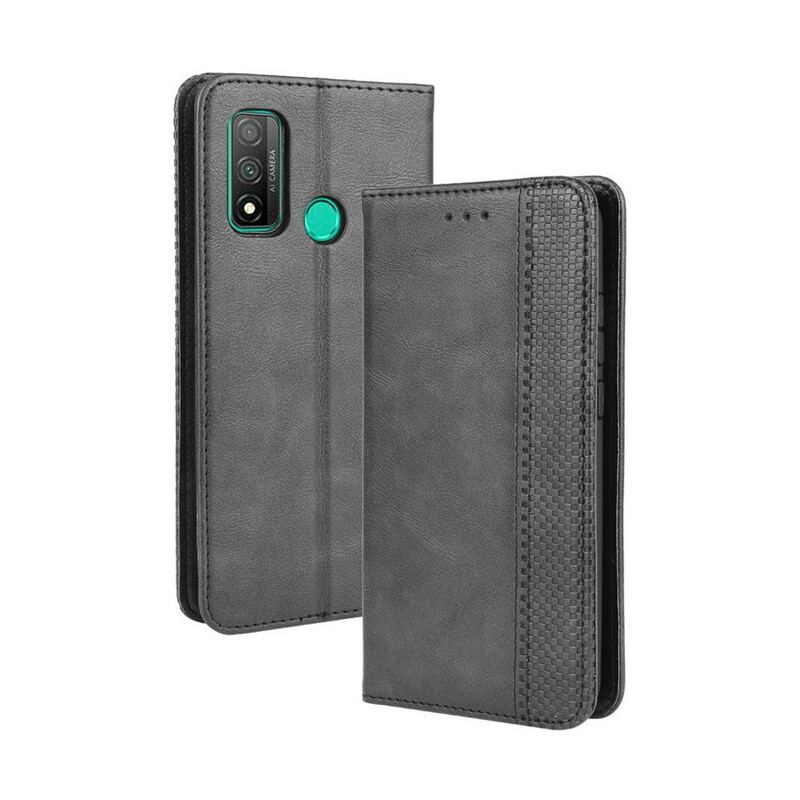 Capa De Celular Para Huawei P Smart 2020 Flip Efeito Couro Vintage Estilizado