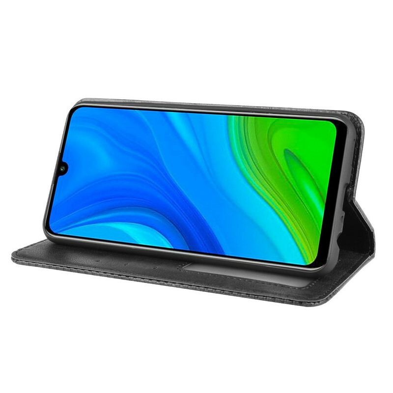 Capa De Celular Para Huawei P Smart 2020 Flip Efeito Couro Vintage Estilizado