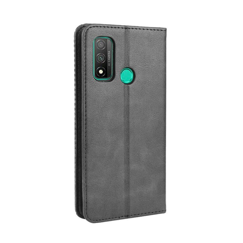 Capa De Celular Para Huawei P Smart 2020 Flip Efeito Couro Vintage Estilizado