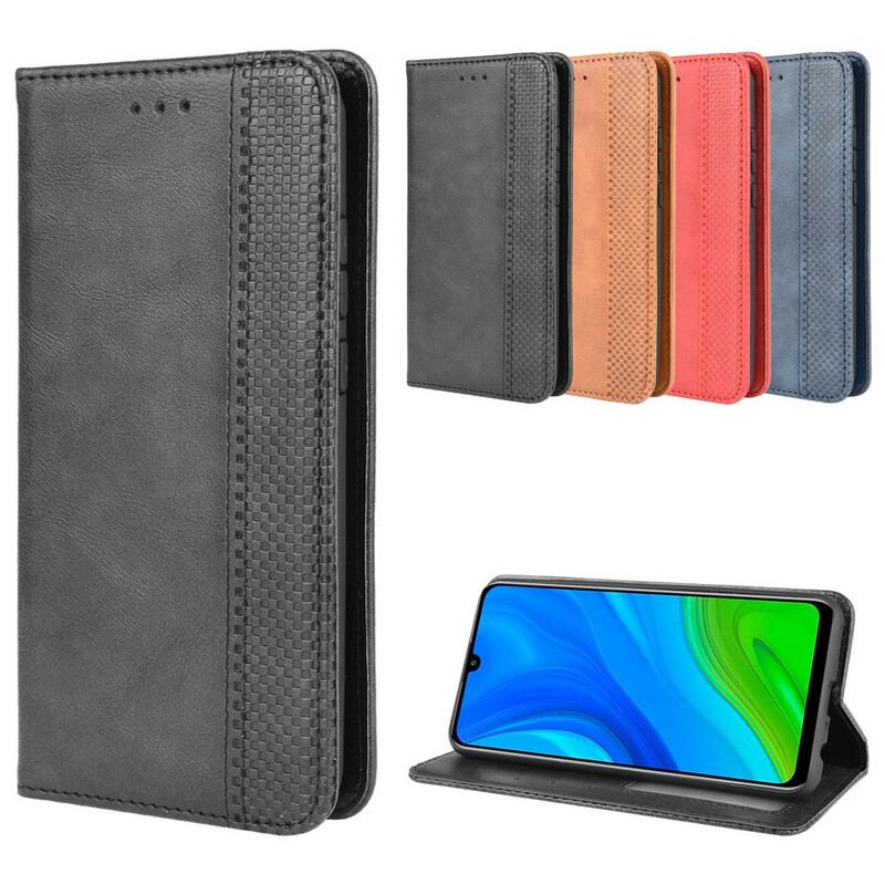 Capa De Celular Para Huawei P Smart 2020 Flip Efeito Couro Vintage Estilizado