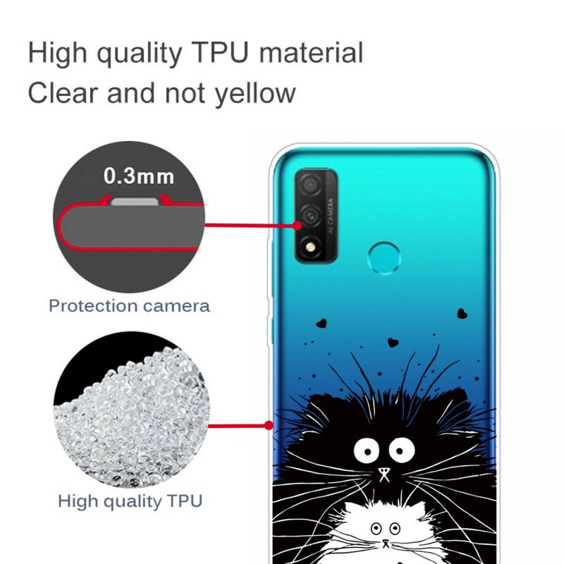 Capa De Celular Para Huawei P Smart 2020 Gatos Surpresos Transparentes