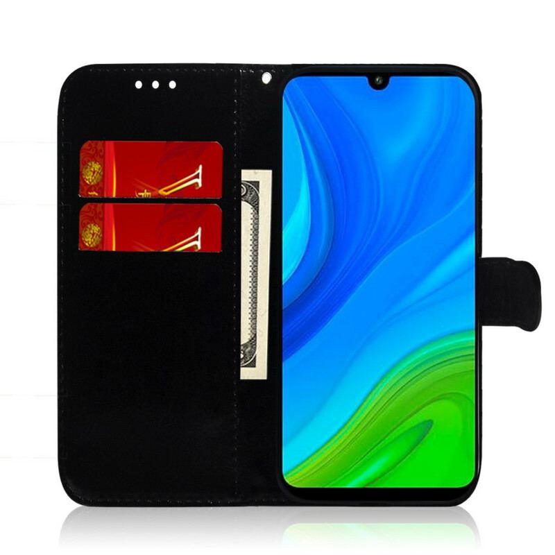 Capa De Couro Para Huawei P Smart 2020 Cor Pura