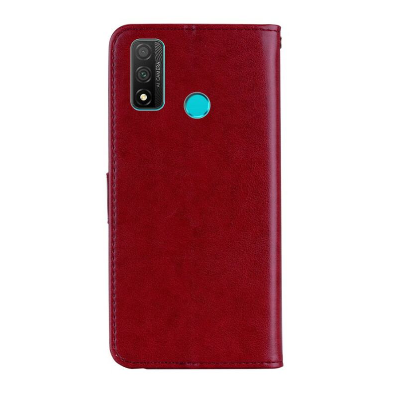 Capa De Couro Para Huawei P Smart 2020 Coruja Mandala E Charme