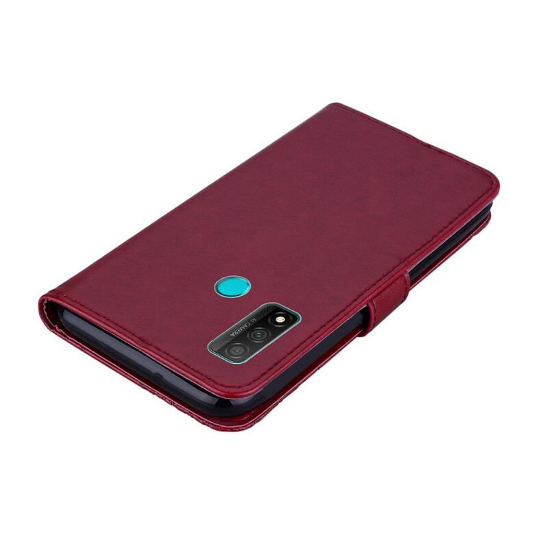 Capa De Couro Para Huawei P Smart 2020 Coruja Mandala E Charme