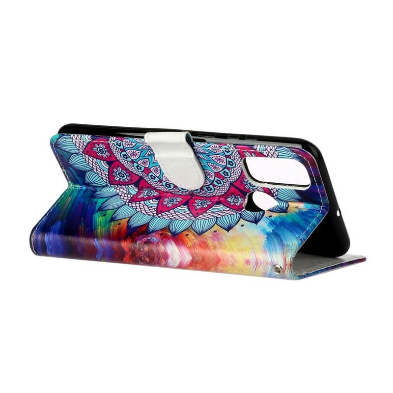 Capa Em Pele Para Huawei P Smart 2020 Mandala Ultra Colorida