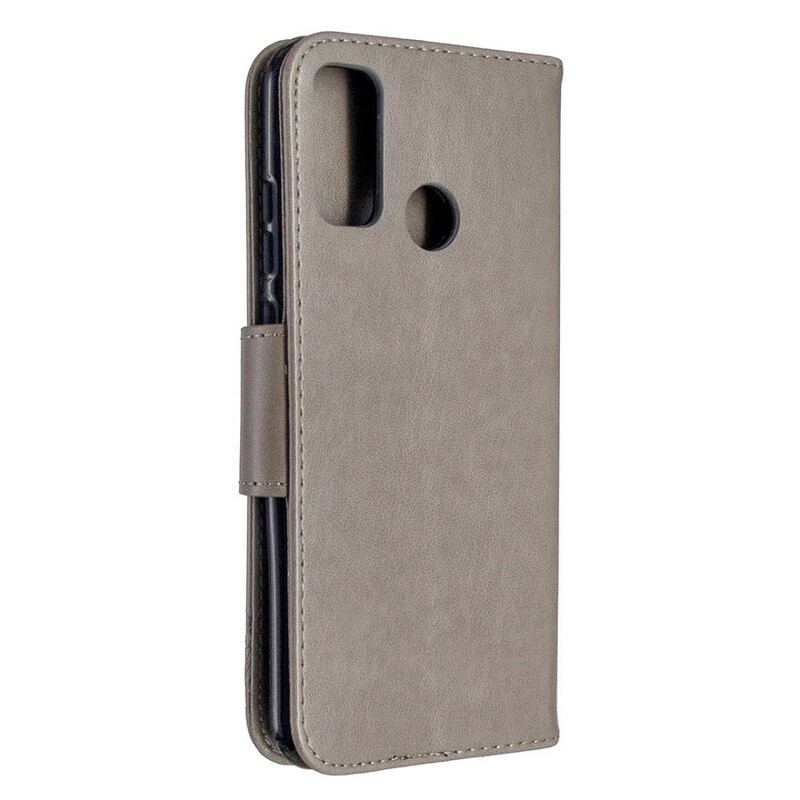 Capa Flip Para Huawei P Smart 2020 Borboletas Voando Com Cordão