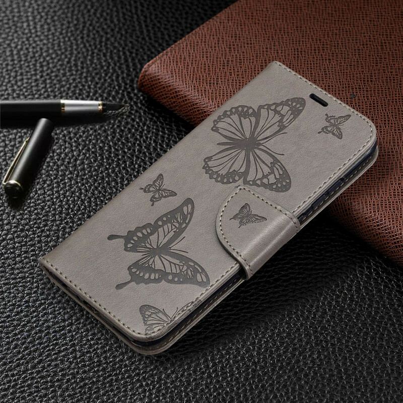 Capa Flip Para Huawei P Smart 2020 Borboletas Voando Com Cordão