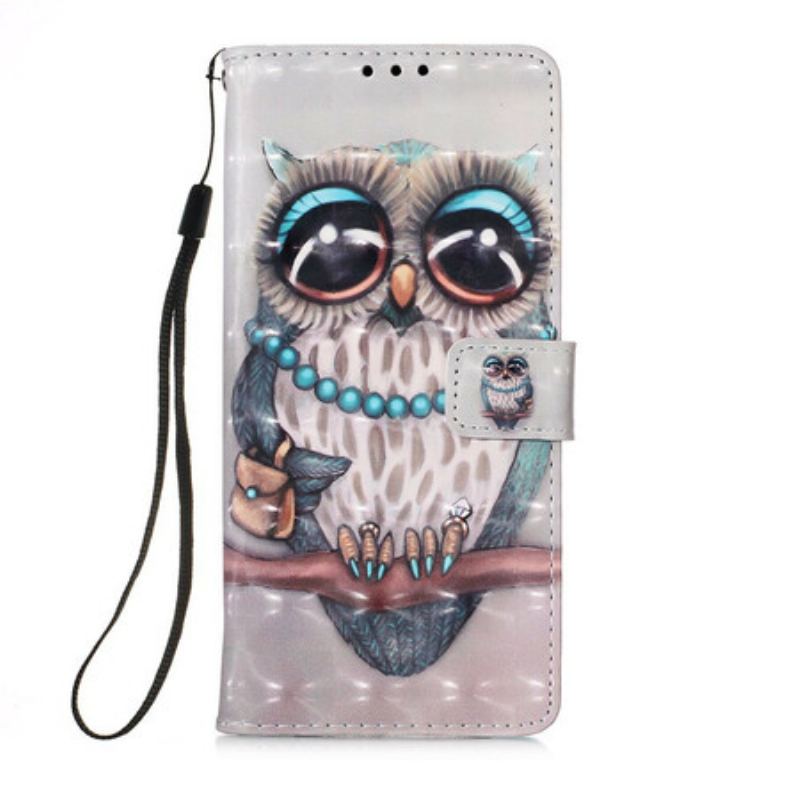 Capa Flip Para Huawei P Smart 2020 De Cordão Miss Coruja Com Alça