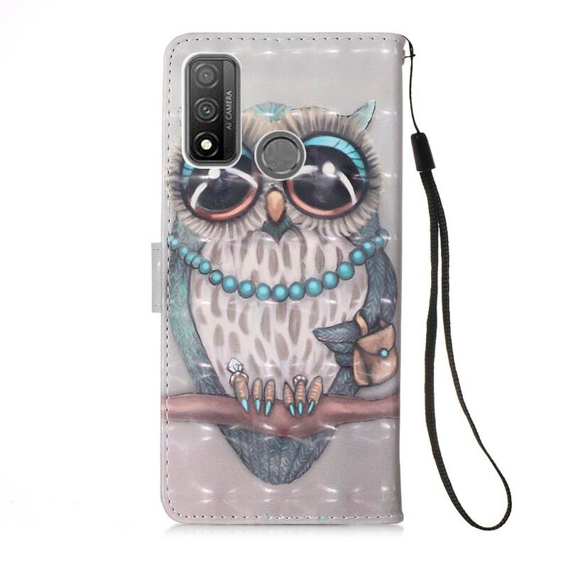 Capa Flip Para Huawei P Smart 2020 De Cordão Miss Coruja Com Alça