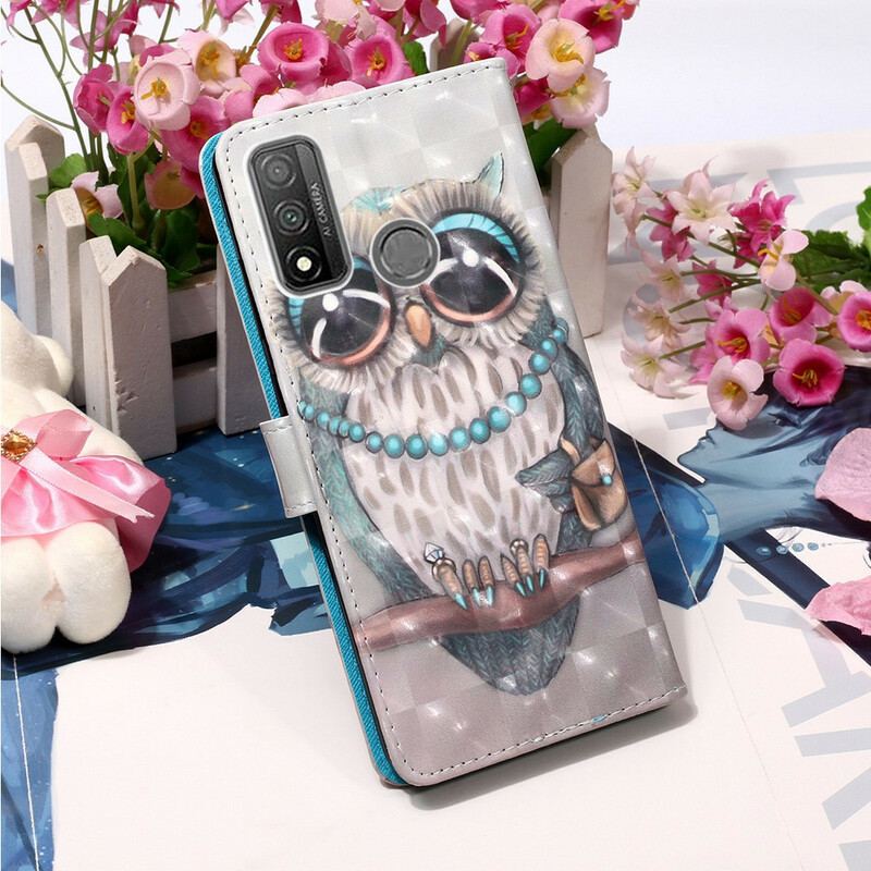 Capa Flip Para Huawei P Smart 2020 De Cordão Miss Coruja Com Alça